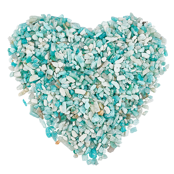 Natural Amazonite Chip Beads, No Hole/Undrilled