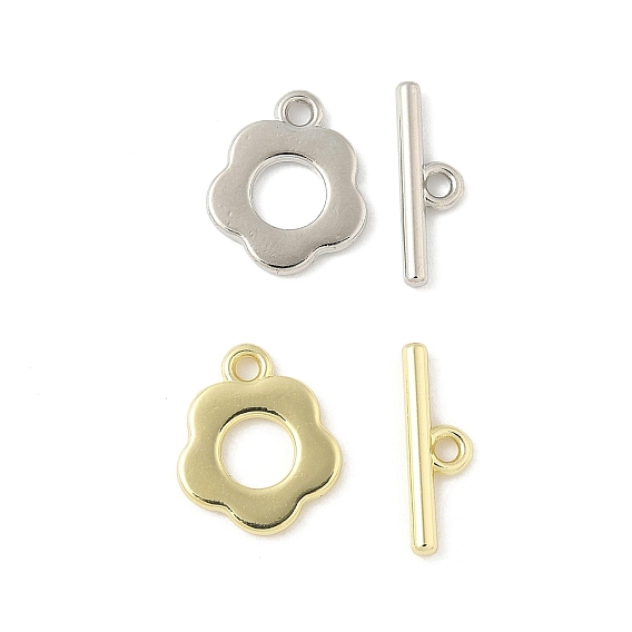 Застежка тоггл из сплава, без кадмия и без свинца, стойки покрытие, цветок