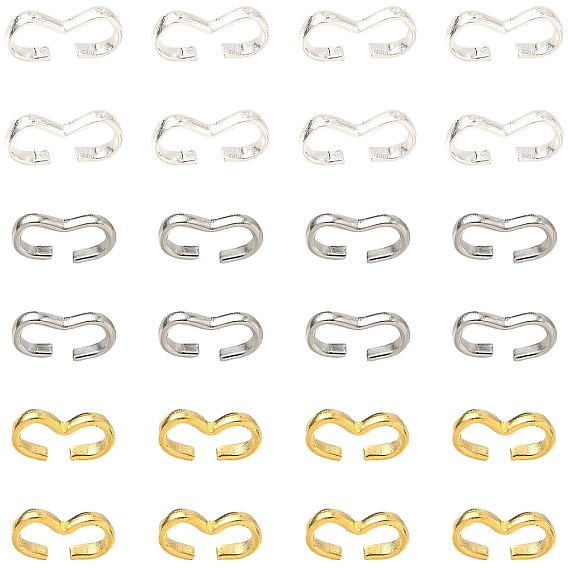 150Pcs 3 Styles 304 Stainless Steel & Brass & Iron Quick Link Connectors, Chain Findings, Number 3 Shaped Clasps