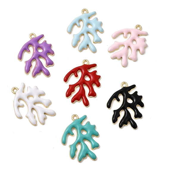 Подвески из эмали и сплава, коралл, золотые