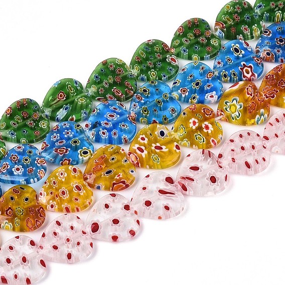 Ручной работы тысячецветник стеклянные бусины нитки, сердце