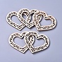 Poplar Wood Linking Rings, Laser Cut Wood Shapes, Heart