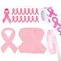 Самодельные наборы для поиска, включая клейкие бумажные ленты, Розовая лента осведомленности о раке молочной железы в октябре, атласная лента, акриловые двусторонние наклейки, булавки для брошей из полиэфирной ленты