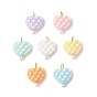 Непрозрачные акриловые бусины в виде вафель с бусинами из АБС-пластика, имитирующими жемчуг, и железными булавками с плоской головкой для подвесок., сердце