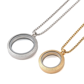 PVD Vacuum Plating 304 Stainless Steel Ring Pendant Necklaces, 201 Stainless Steel Box Chain Necklaces