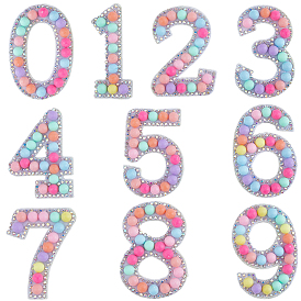 1 Set Macaron Series Fabric Cloth Patches, Figure 0~9