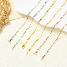 2мм стойка покрытие латунь Фигаро цепи ожерелья для женщин мужчин, без кадмия и без свинца, 901 застежка из нержавеющей стали, долговечный