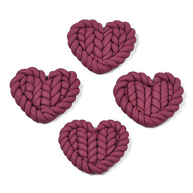 Ручной полимерной глины кабошонов, имитация плетеной подушечки, сердце
