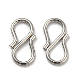 304 Stainless Steel S-Hook Clasps, for Necklace, Bracelet Making