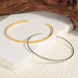 Европейский и американский стиль 304 простые браслеты из нержавеющей стали, браслеты-манжеты для женщин