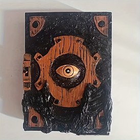Resin Horror Book with Eye Figurine Ornament, for Halloween Home Desk Decoration