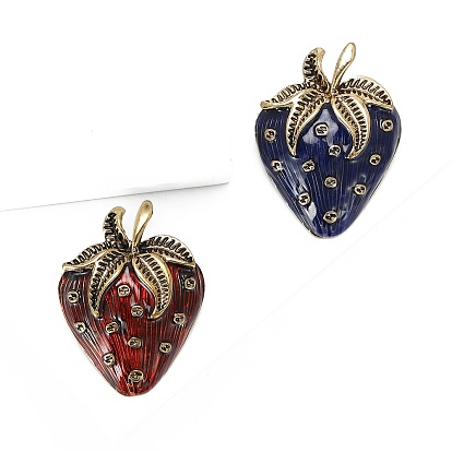 Булавки с эмалью клубники, броши из сплава для одежды рюкзака