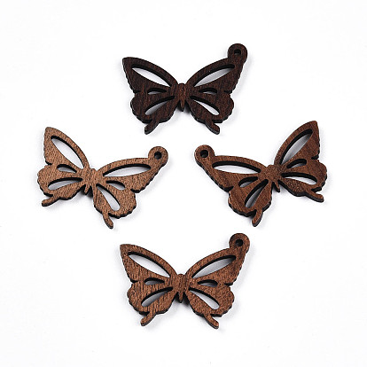 Полые подвески из орехового дерева, бабочки прелести, неокрашенными