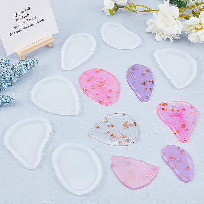 SUPERFINDINGS Mixed Shapes Silicone Molds, Resin Casting Molds, For UV Resin, Epoxy Resin Craft Making, with UV Gel Nail Art Tinfoil, Plastic Stirring Rod & Pipettes