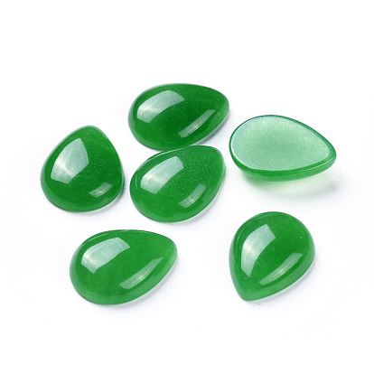 Natural White Jade Cabochons, Dyed, Teardrop