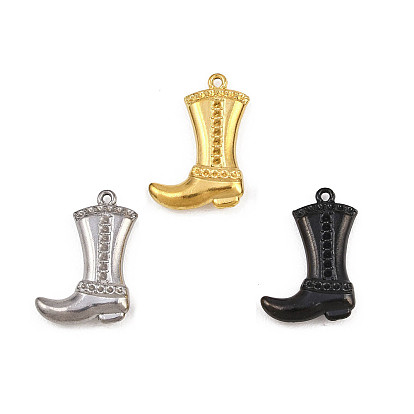 304 Настройки горный хрусталь из нержавеющей стали кулон, обувь прелести, ионное покрытие (ip)