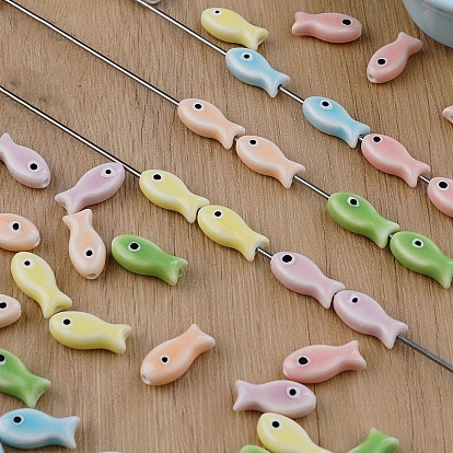 Handmade Porcelain Ceramic Beads, Hand Painted, Famille Rose Porcelain