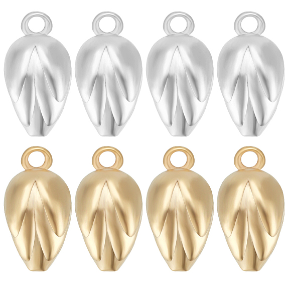 12 шт 2 цвета латунные подвески, без кадмия и без свинца, очарование бутона