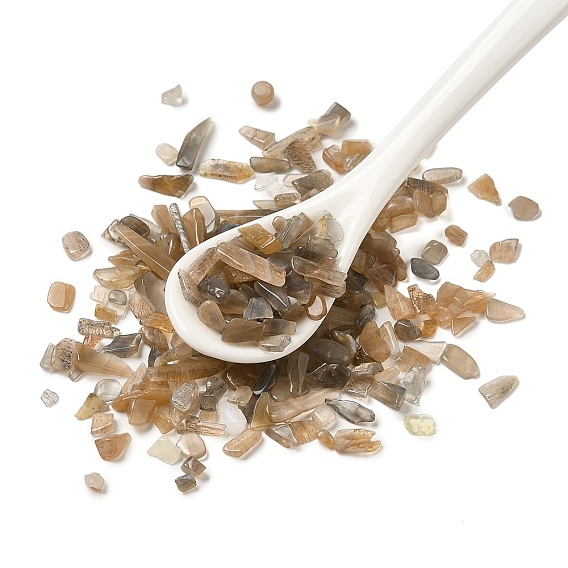 Бусины из натурального черного лунного камня, нет отверстий / незавершенного