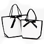Cardboard Paper Gift Bags, Shopping Bags with Black Handles and Bowknots, Rectangle