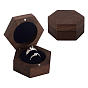 Шестиугольные деревянные коробочки для парных колец с крышкой на магнитных петлях