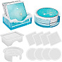 4Pcs 4 Style Rectangle & Flat Round Coaster & Storage Silicone Mold, Resin Casting Molds, for UV Resin, Epoxy Resin Craft Making