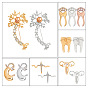 Sparkling Crown Brain Stomach Uterus Heart Badge with Organ Shapes