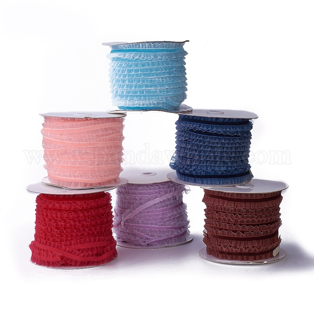 China Factory Nylon Elastic Ribbon With Lace For Jewelry Making