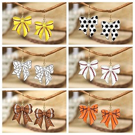 Акриловые серьги-бантики, золотые