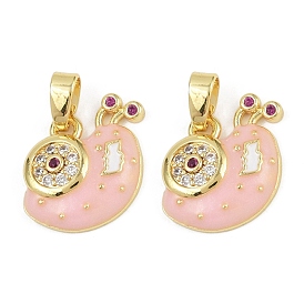 Латунные микропроволочные кубические циркониевые подвески из эмали, без кадмия и без свинца, улитка прелести