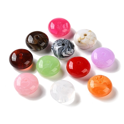 Two-tone Opaque Acrylic Beads, Imitation Gemstone, Rondelle