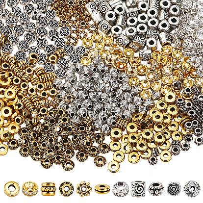 550 шт. 11 стили: сплав, латунь, стразы, тибетское серебро, бусины-разделители, разнообразные