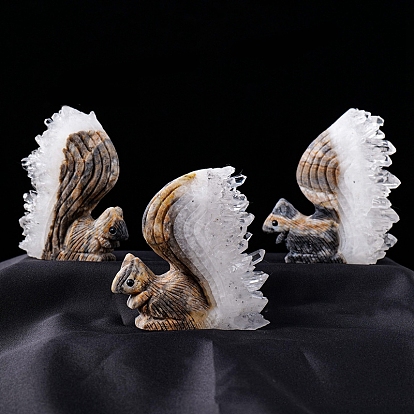 Украшение дисплея белки кристалла природного кварца, украшение домашнего офиса