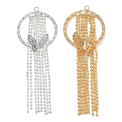 Brass Big Pendants, Round Ring & Butterfly & Tassel Charms