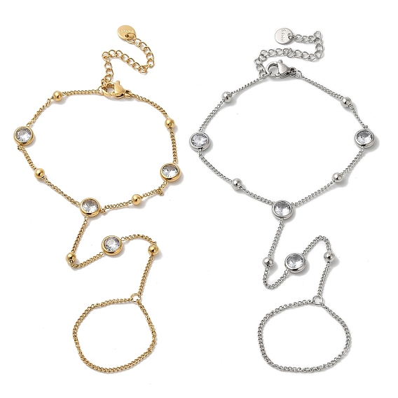 Браслеты из нержавеющей стали и круглого стекла для женщин