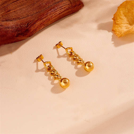 304 круглые серьги-гвоздики из нержавеющей стали