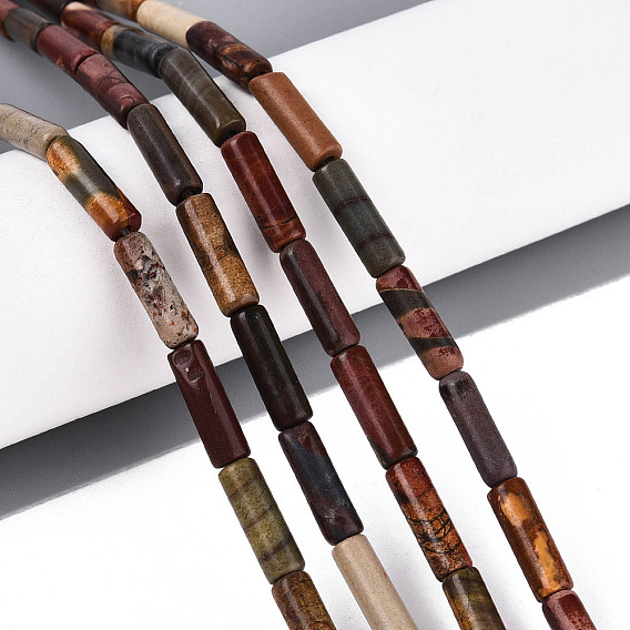 Натуральная полихромная яшма/камень Пикассо/нити бус из яшмы Пикассо, колонка