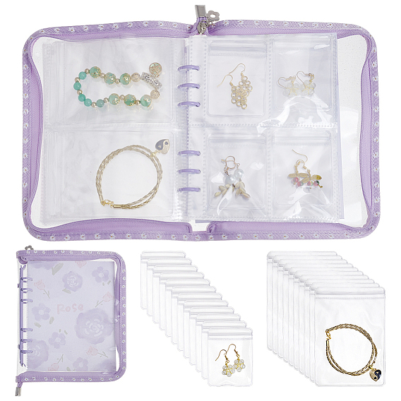 ПВХ-мешок для хранения ювелирных изделий из вскладчины, для демонстрации браслета с серьгами, со сплавочной фурнитурой, прямоугольные