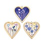 Печатный стиль 304 подвески в форме сердца из нержавеющей стали, ионное покрытие (ip), реальный 18 k позолоченный