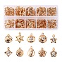 100Pcs 10 Style Rack Plating Eco-Friendly Iron Charms, with Crystal Rhinestone, Mix-shaped