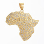304 Edelstahl große Anhänger, mit Strass, Karte von Afrika