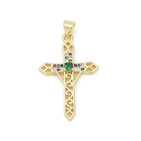 Латунные микро проложить кубического циркония подвески, без свинца и без кадмия, долговечный, стойки покрытие, реальный 18 k позолоченный