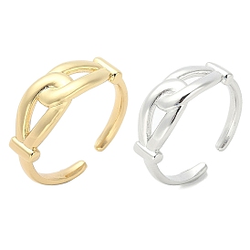 Double Knot Brass Open Cuff Ring for Women