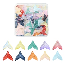 100 шт. Прозрачные стеклянные подвески, окрашенные распылением, русалка русалки