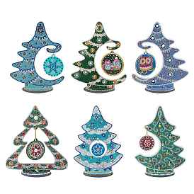 Christmas Tree Display Decoration DIY Diamond Painting Kit, Including Resin Rhinestones Bag, Diamond Sticky Pen, Tray Plate and Glue Clay