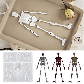 Skeleton Head and Body Skeleton Frame Silicone Mold for Halloween Series of Yu Meiren DIY Drop Glue Plaster Ornaments Grinding