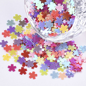 Аксессуары для орнаментов, пластиковые пайетки / блестки из пвх, с покрытием AB цвета, цветок