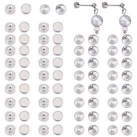 200шт 2 стили ушные гайки из нержавеющей стали, круглый и плоский круглый