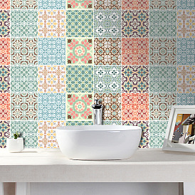 Mediterranean small flower brick hard bright crystal tile sticker kitchen bathroom DIY decorative wall sticker SJ002