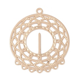 Brass Chandelier Component Links, Long-Lasting Plated, Etched Metal Embellishments, Flat Round